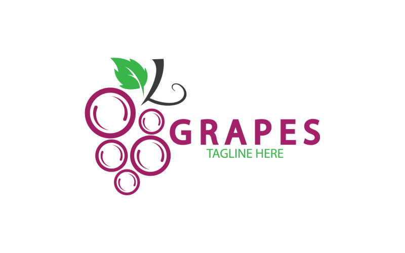 Grape fruits fresh icon logo v56 Logo Template
