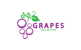 Grape fruits fresh icon logo v60