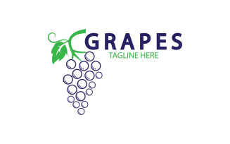 Grape fruits fresh icon logo v61