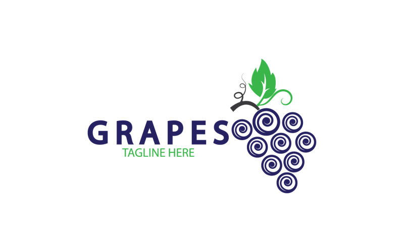 Grape fruits fresh icon logo v62 Logo Template