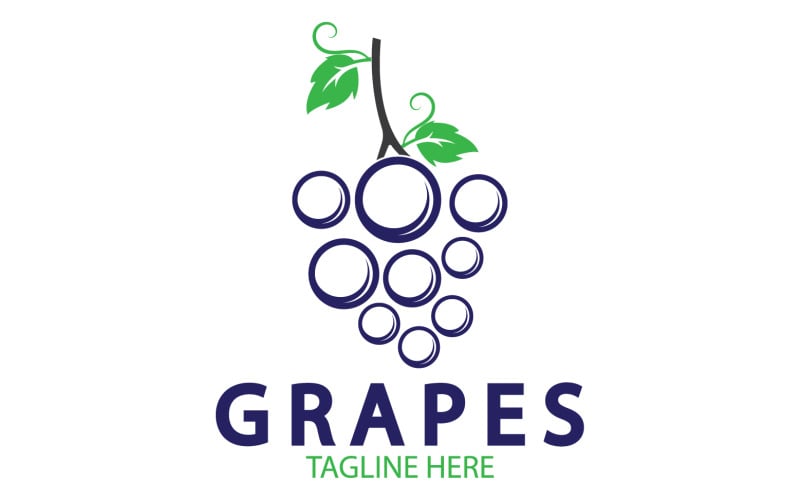 Grape fruits fresh icon logo v64 Logo Template