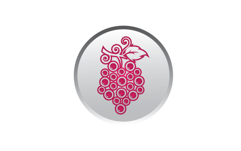 Grape fruits fresh icon logo v69 Logo Template