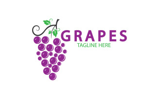 Grape fruits fresh icon logo v6