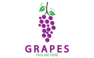 Grape fruits fresh icon logo v7