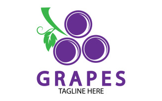 Grape fruits fresh icon logo v9