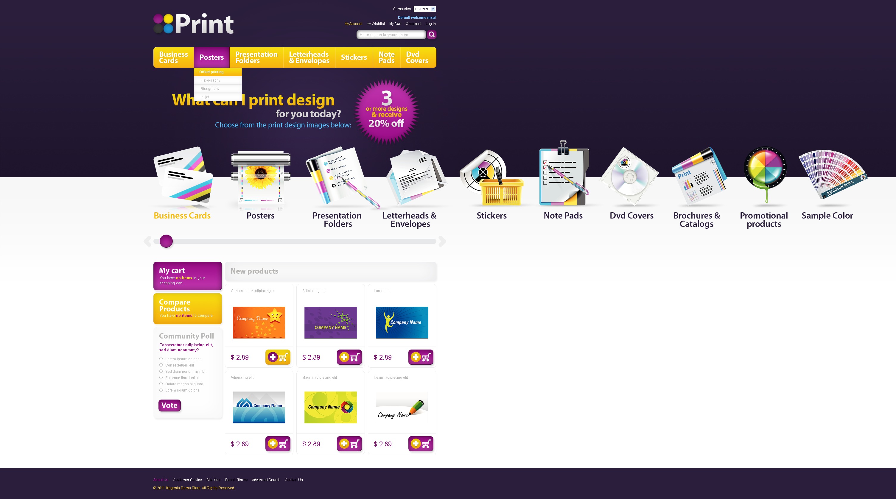 Magento Thema over Drukkerij №35780 - screenshot