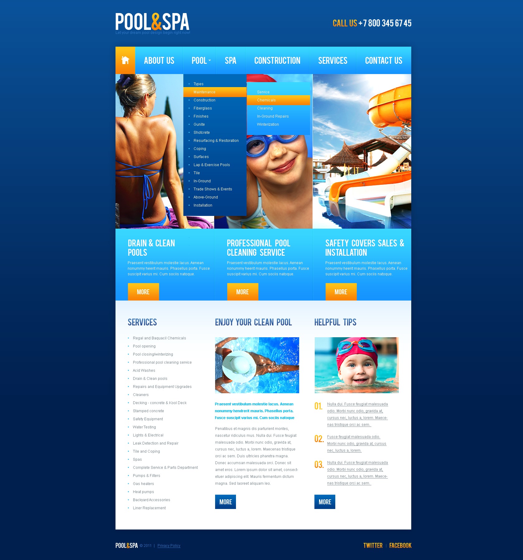 Swimming site Template 35795