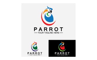 Bird Parrot head logo vector v1