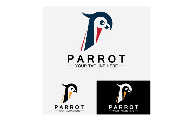 Bird Parrot head logo vector v4 Logo Template