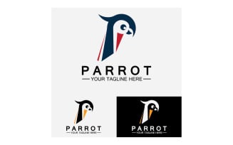 Bird Parrot head logo vector v4