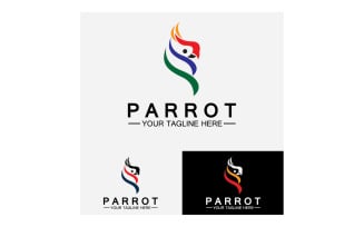 Bird Parrot head logo vector v5