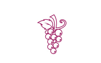 Grape fruits fresh icon logo v101