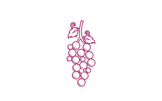 Grape fruits fresh icon logo v103