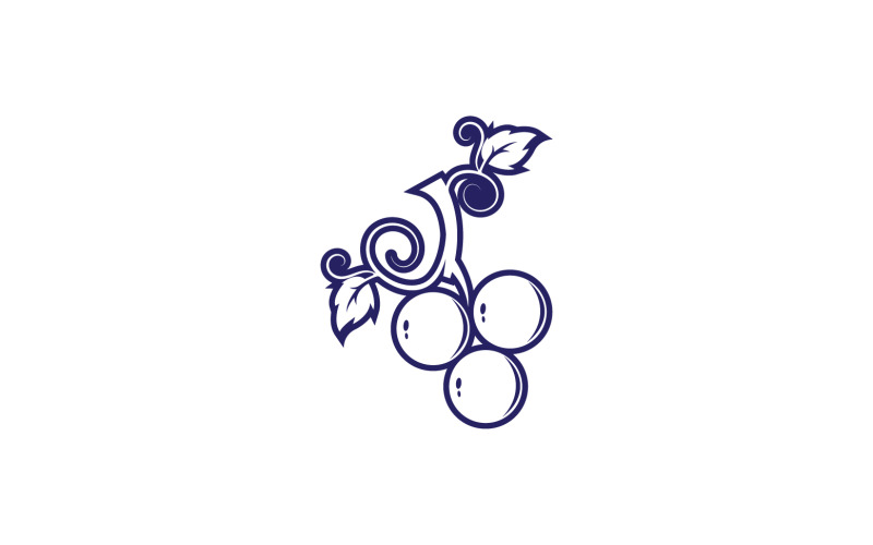 Grape fruits fresh icon logo v105 Logo Template