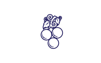 Grape fruits fresh icon logo v106