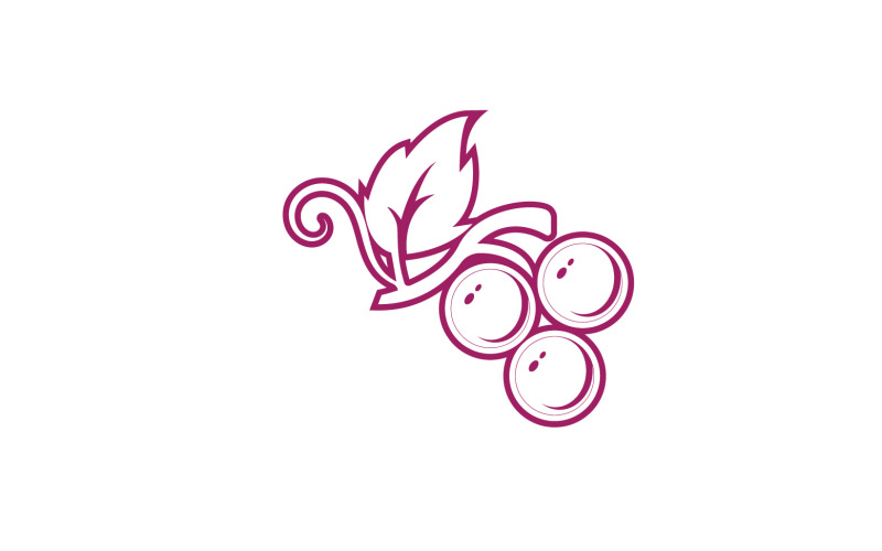 Grape fruits fresh icon logo v107 Logo Template