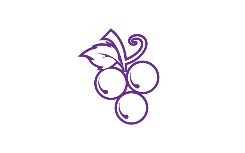 Grape fruits fresh icon logo v111 Logo Template