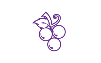 Grape fruits fresh icon logo v111