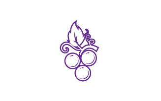 Grape fruits fresh icon logo v112