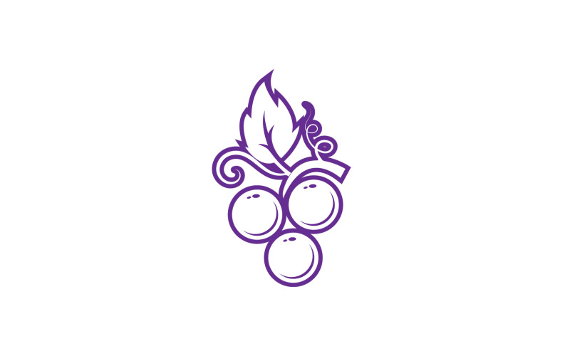 Grape fruits fresh icon logo v112 Logo Template