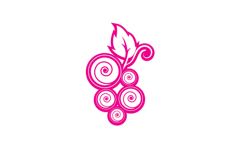 Grape fruits fresh icon logo v118 Logo Template