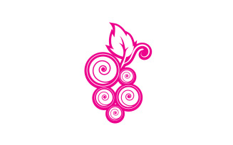 Grape fruits fresh icon logo v118