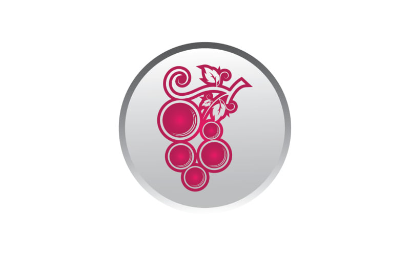 Grape fruits fresh icon logo v78 Logo Template