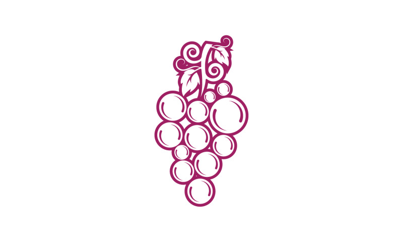 Grape fruits fresh icon logo v92 Logo Template