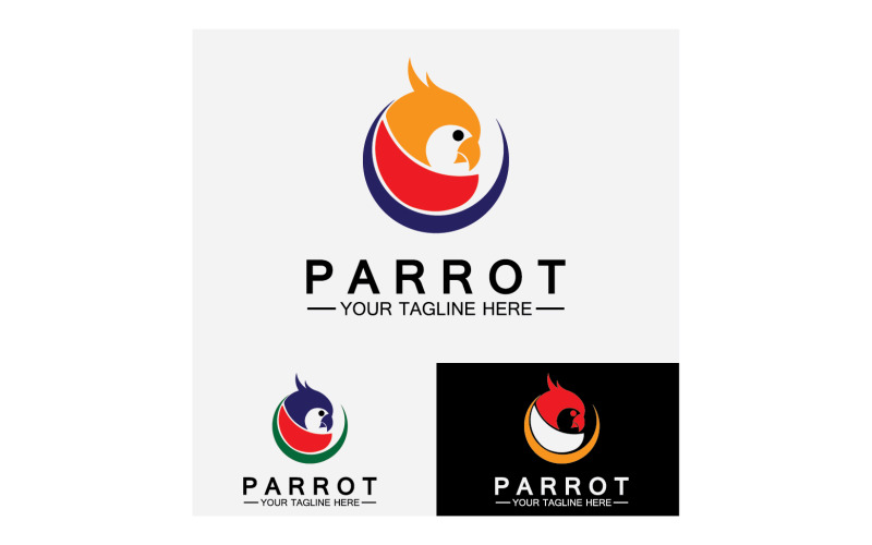 Bird Parrot head logo vector v10 Logo Template
