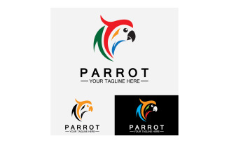 Bird Parrot head logo vector v11