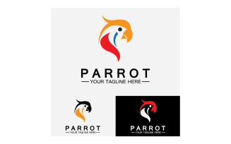 Bird Parrot head logo vector v12