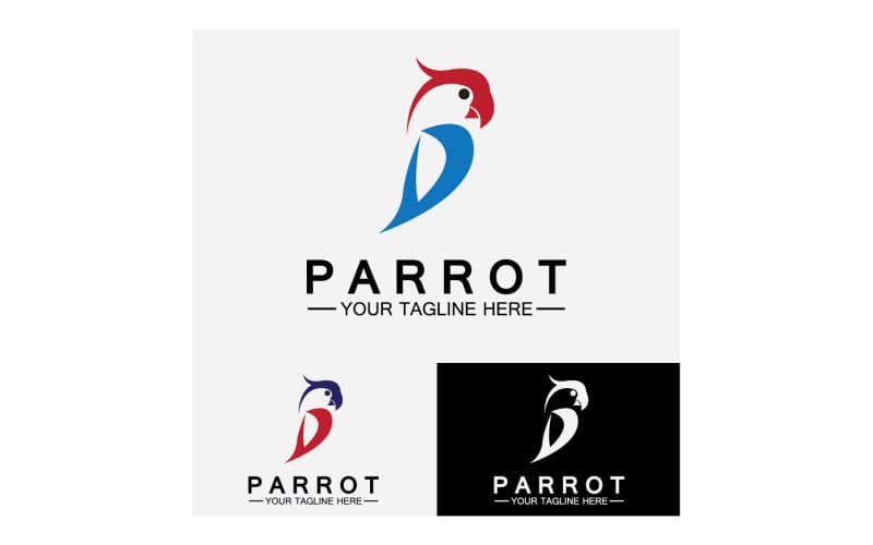Bird Parrot head logo vector v13 Logo Template