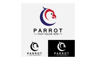 Bird Parrot head logo vector v15