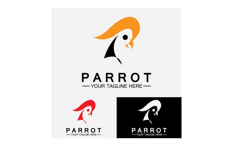 Bird Parrot head logo vector v19 Logo Template