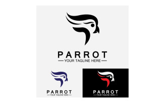 Bird Parrot head logo vector v20