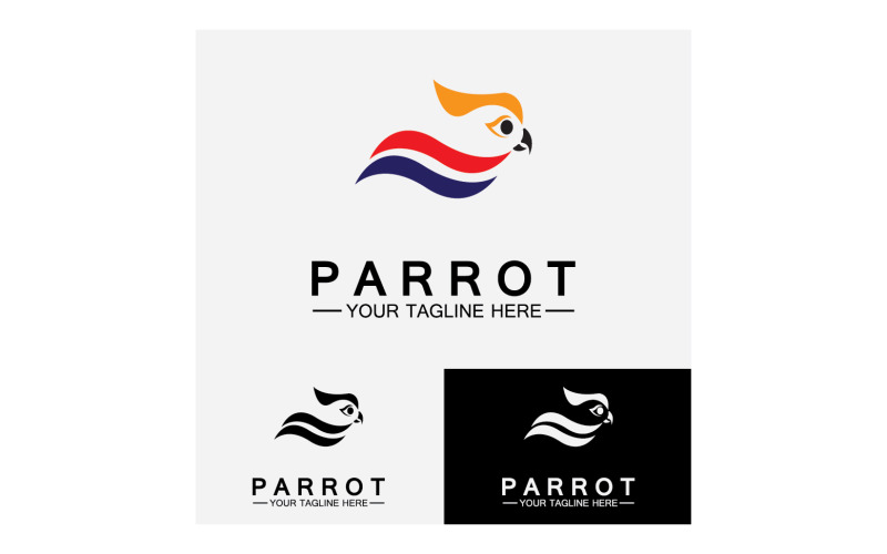 Bird Parrot head logo vector v23 Logo Template
