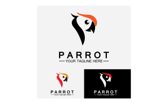 Bird Parrot head logo vector v24