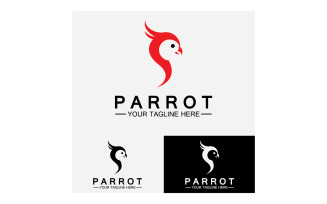 Bird Parrot head logo vector v25