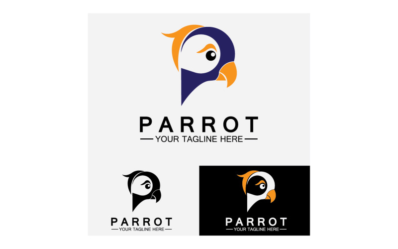 Bird Parrot head logo vector v26 Logo Template