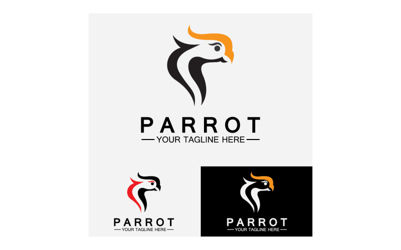 Bird Parrot head logo vector v27 Logo Template