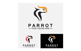 Bird Parrot head logo vector v27