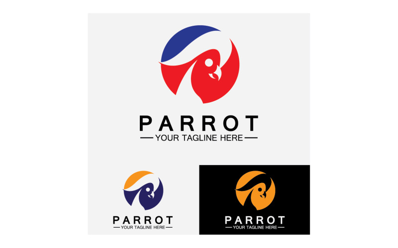 Bird Parrot head logo vector v29 Logo Template