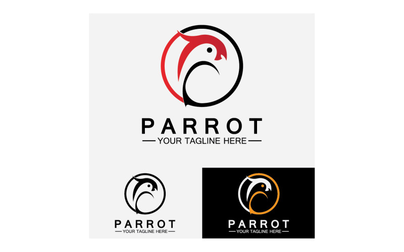Bird Parrot head logo vector v30 Logo Template