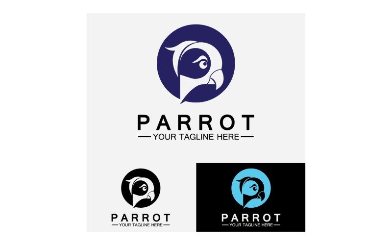 Bird Parrot head logo vector v32 Logo Template