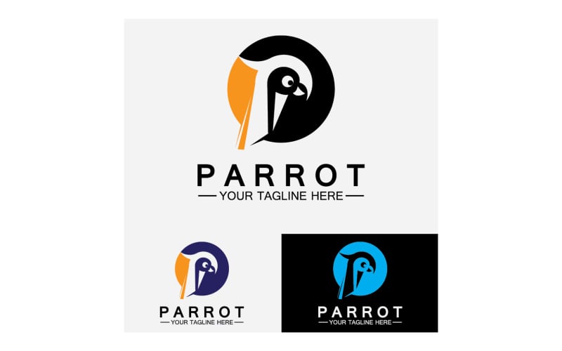 Bird Parrot head logo vector v33 Logo Template