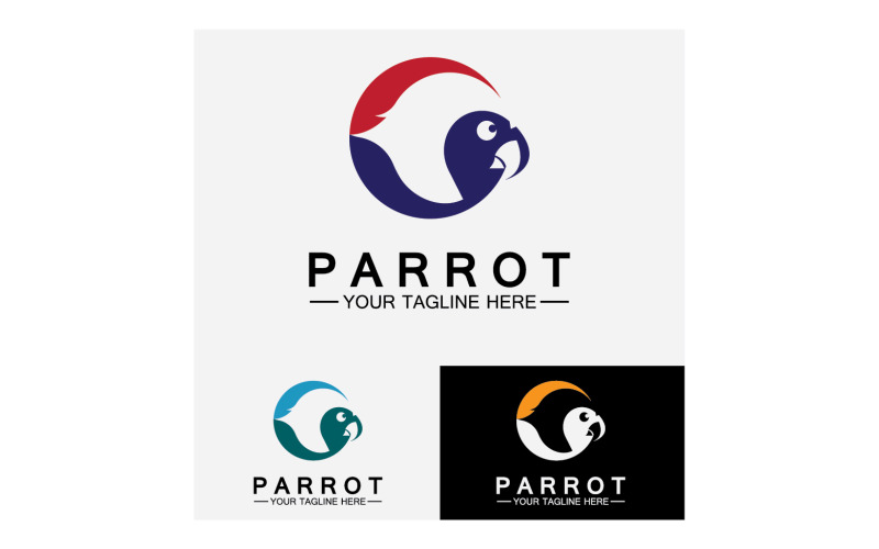 Bird Parrot head logo vector v34 Logo Template