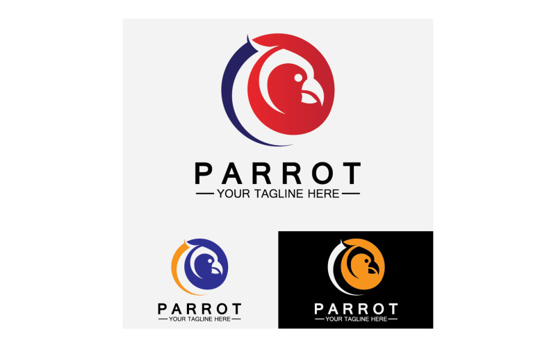 Bird Parrot head logo vector v36 Logo Template