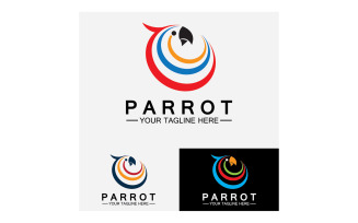 Bird Parrot head logo vector v3