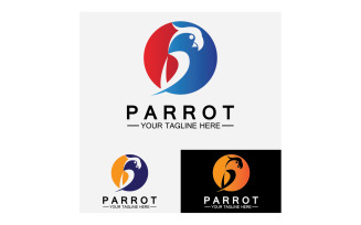 Bird Parrot head logo vector v42