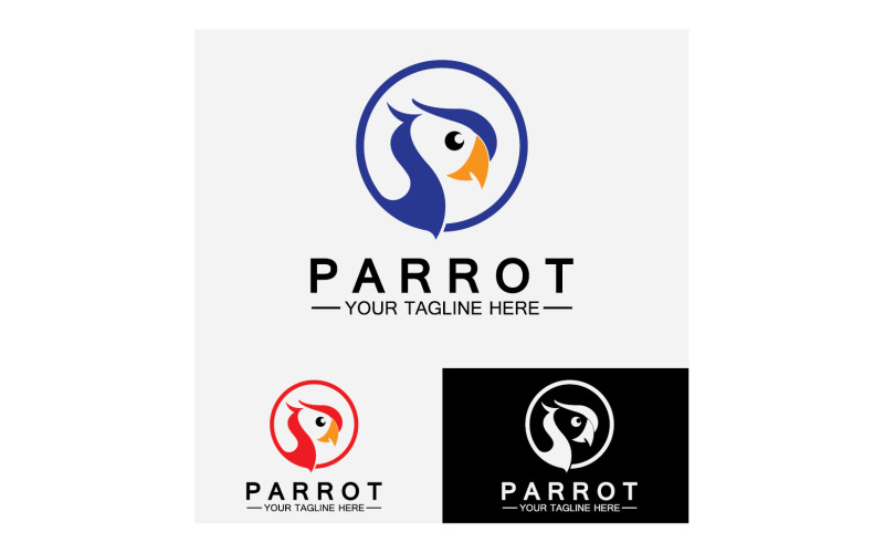 Bird Parrot head logo vector v46 Logo Template